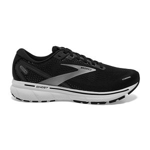 Brooks Ghost 14 Mens Road Running Shoes Black/White/Silver | USA-LCZ712056